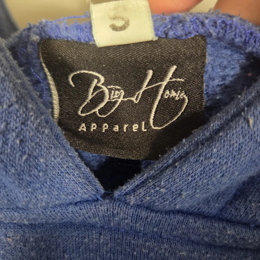 Blue hoodie with a "Big Homie Apparel" brand tag (K306) - Picture 3 of 9